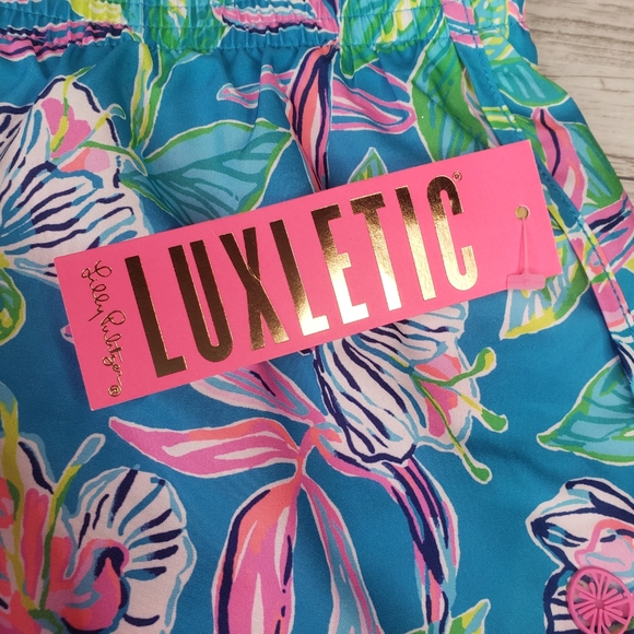 Lilly Pulitzer Shorts Ocean Trail Formentera Turquoise XS Keep on Beleafing - Picture 5 of 11
